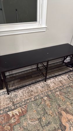 Black coffee table and tv stand
