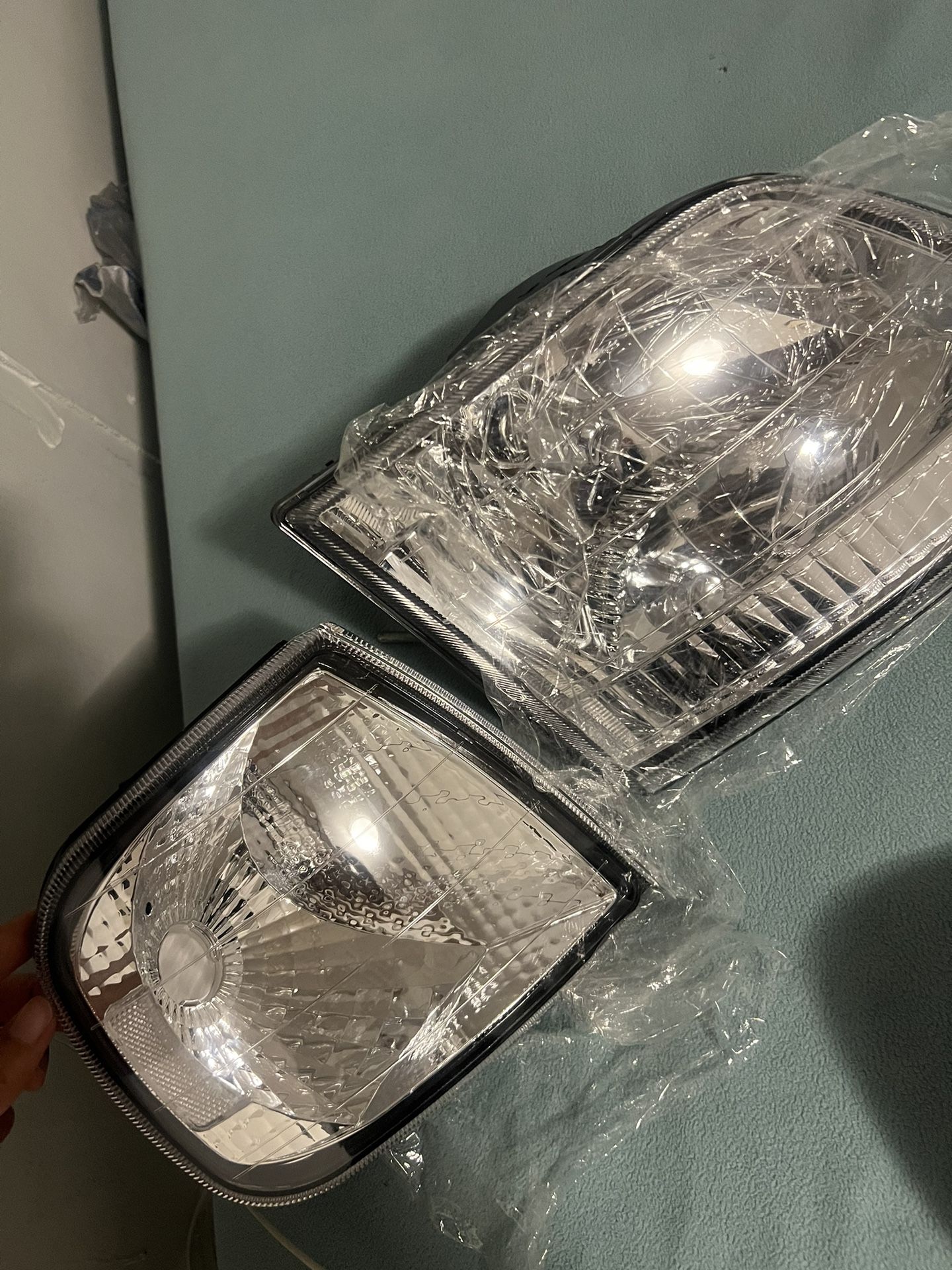 Clear Chrome headlights Ford F150 