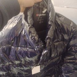 Navy Blue Calvin Kline Bubble Coat Size Large 