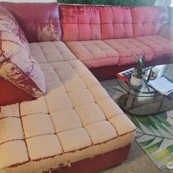 Used Faux Leather Couch 