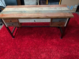 Excellent distressed look wood desk from RCWILLEY