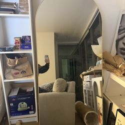 Large Arch Mirror Gold / white