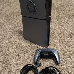 Dark Grey Ps5 slim with matching dark grey controller