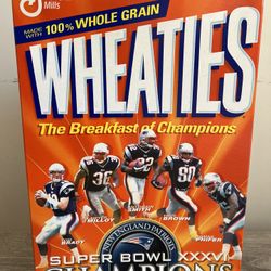 NFL Wheaties Cereal New England Super Bowl Champions XXXVI