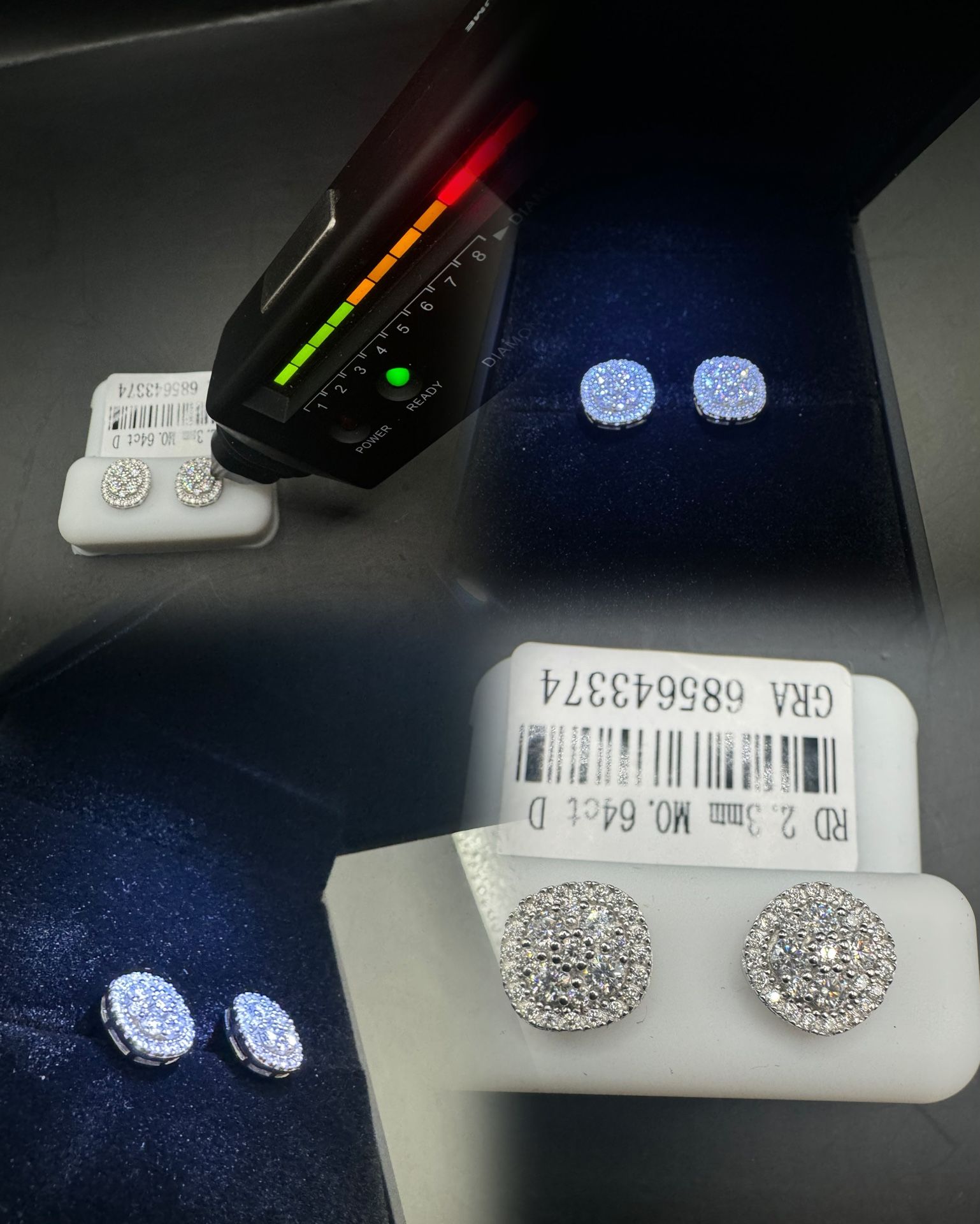 Halo Round Cut VVS/D lab Created Stud Earing{925ss}
