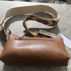 Metro Muse PETA - Vegan Leather Crossbody Bag w/Aztec Strap (New)