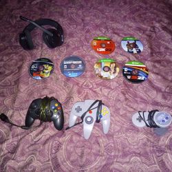 Xbox1 PS4, Super Nintendo,Xbox Controllers And Gaming Head Set ,And Games 