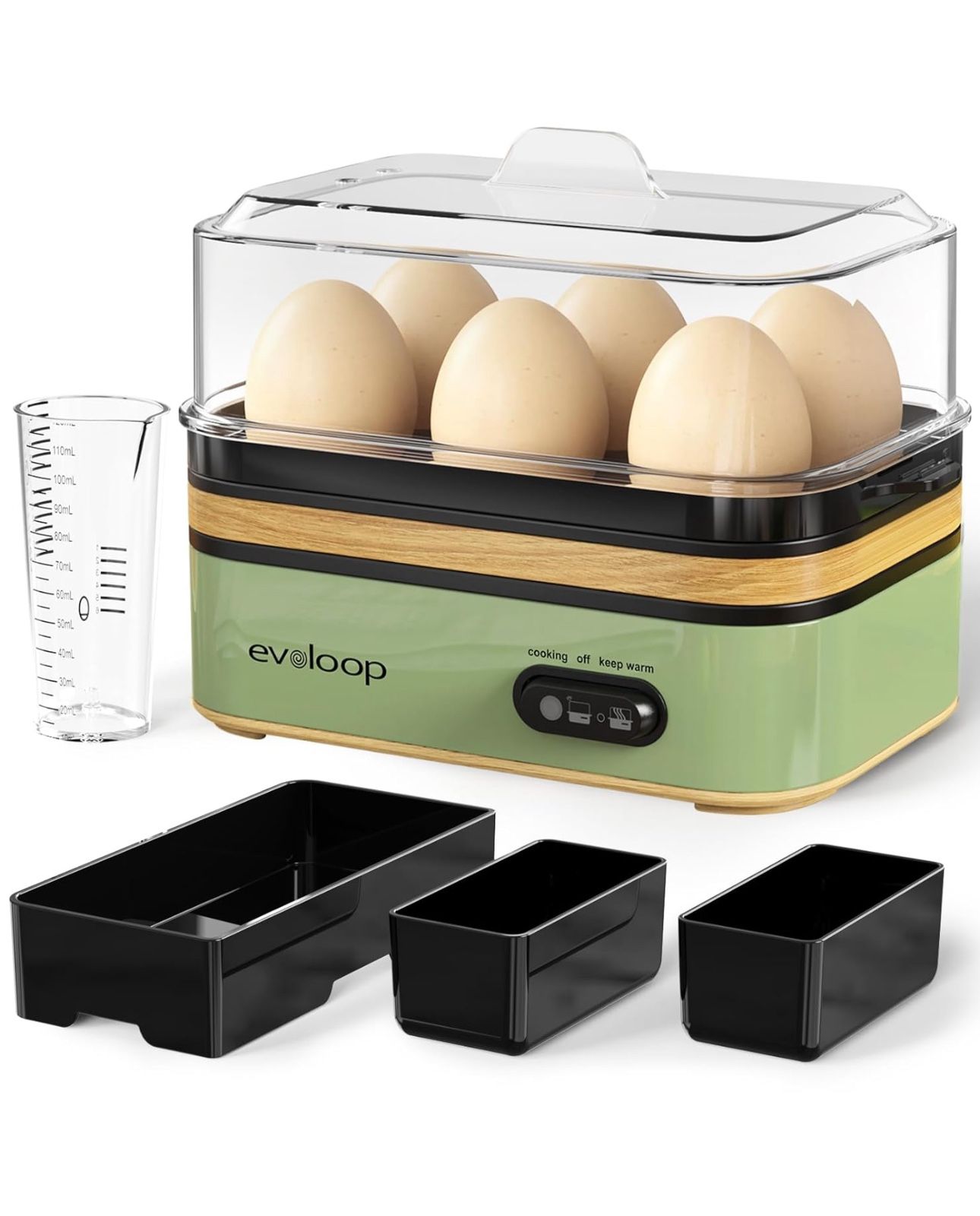 EVOLOOP Quick Egg Cooker 6 Eggs Capacity