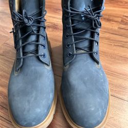 Timberland 6" Premium Boots Mens Size 12 Navy Blue Nubuck Suede Leather Shoes Brand New No Box
