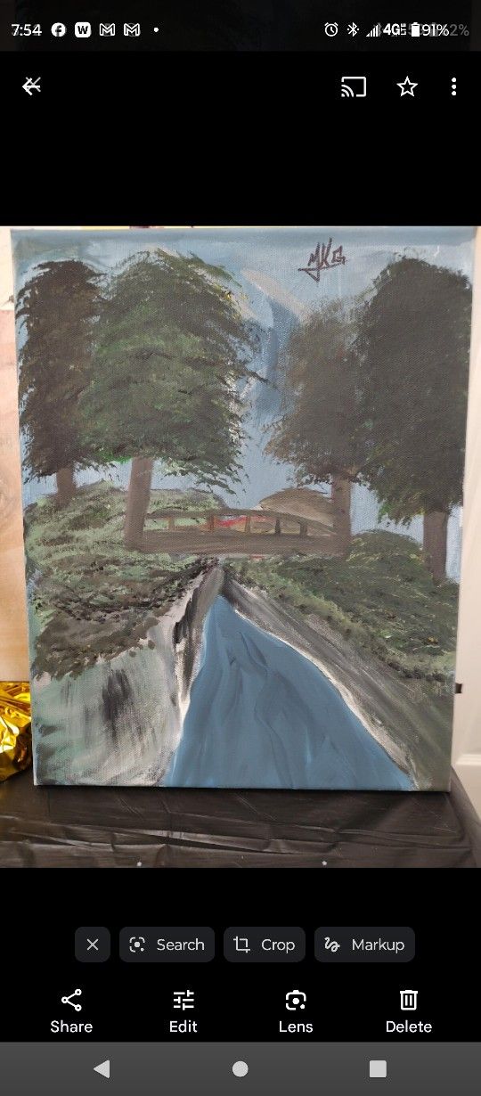 Untitled 11"x 14" (River) Canvas Painting
