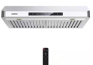 Ducted Under Cabinet Range Hood in Stainless Steel with LED Lights and Remote Control