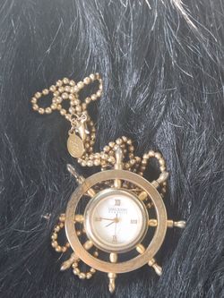 Joan Rivers Necklace Ship Wheel Watch