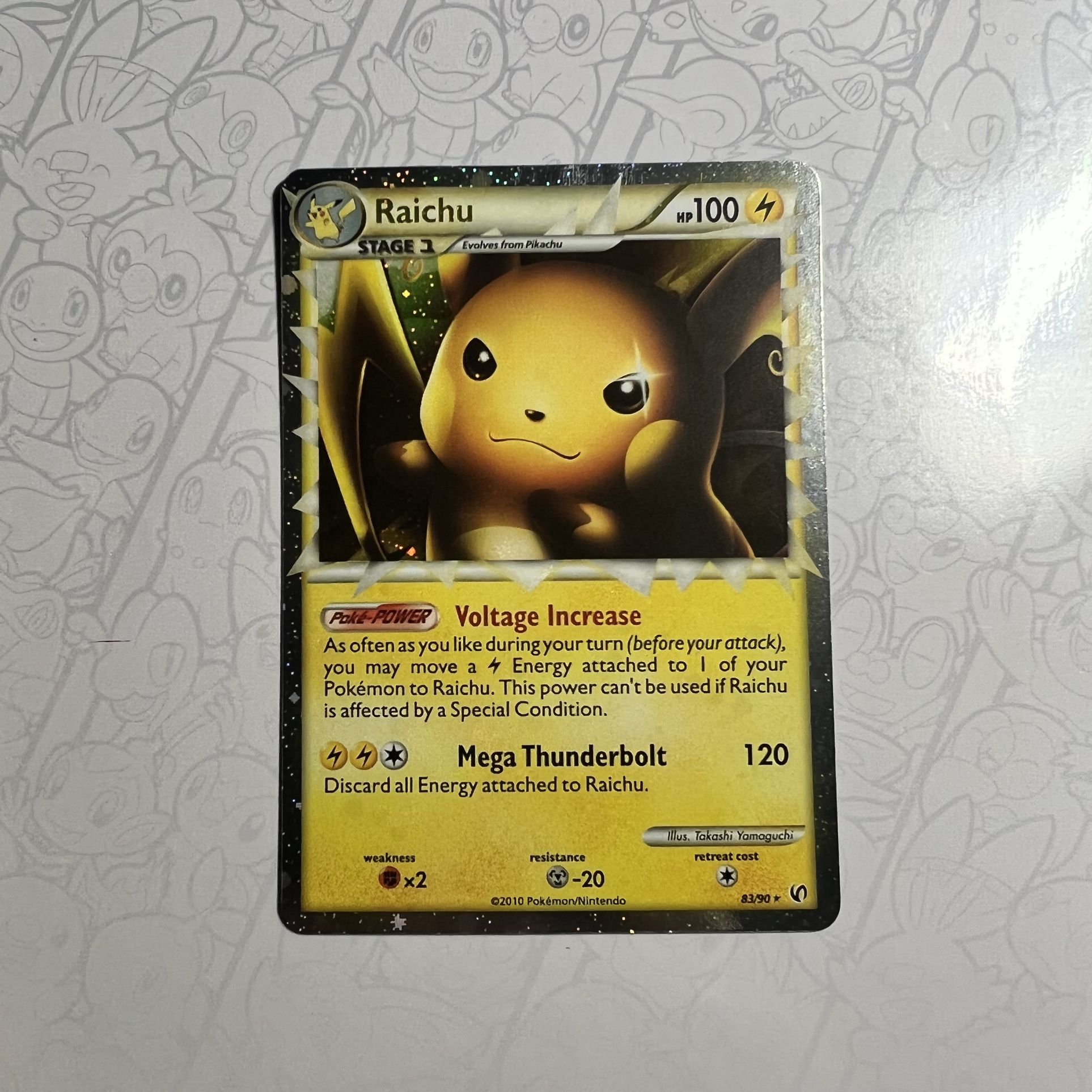 RAICHU PRIME HOLO HGSS UNDAUNTED NM/MINT 83/90 POKÉMON 