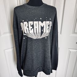 Grey Dreamer Graphic Long Sleeved Stretch Pullover Size 2X