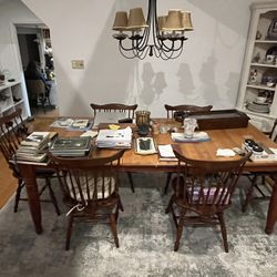 Boston Interior Dining Room Table And 6 Ethan Allen Chairs