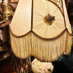 Victorian Antique Fringe Lamps And Lampshades 