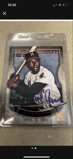 Hank Aaron Autographed Topps Baseball Card