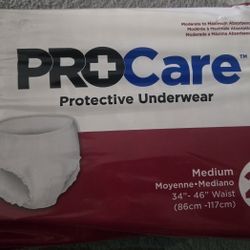 PRO CARE Adult Protective Underwear Pull Ups Size Medium 4 Packs For $20.00