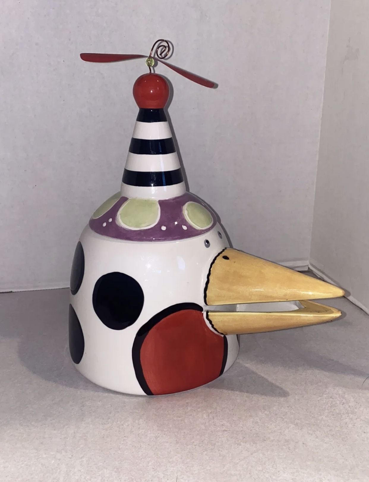With Love By Joanne Delomba-Lotus Whimsical Wacky Bird Cookie Jar