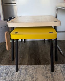 IKEA SONHULT Nesting Tables, Set of 2, Yellow + Birch