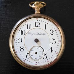 Hampden 21J 18s Dueber Double Roller Railroad Pocket Watch GF For Parts / Repair
