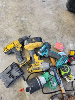 Bag full different tools drills no charger no battery
