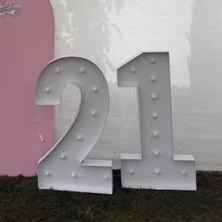 Large light up numbers for party 