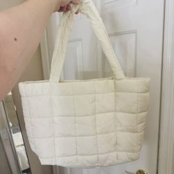 Cream And Black Quilted Tote Bag ($10 each) 