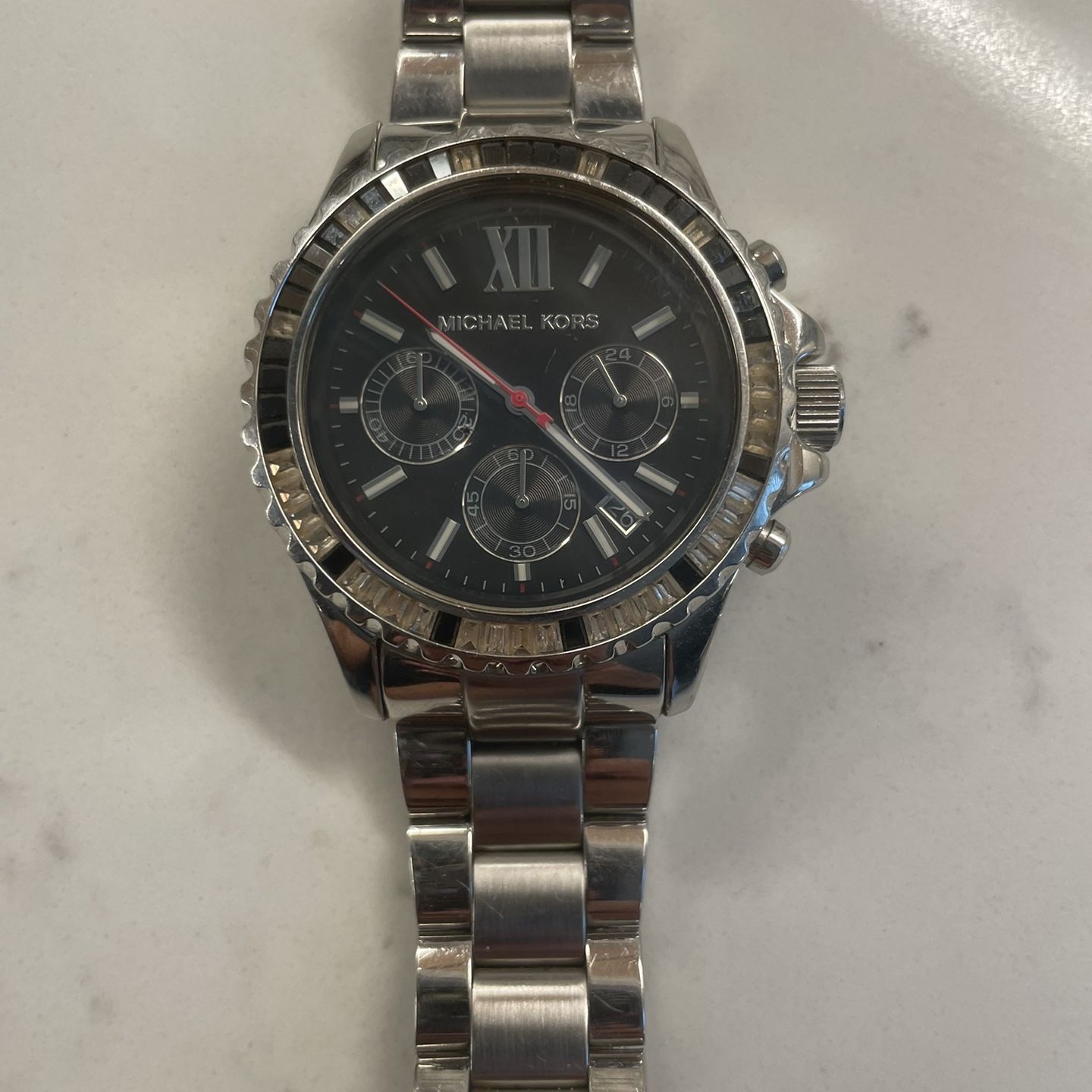 Michael Kors Everest Chronograph Black Dial Stainless Steel 
