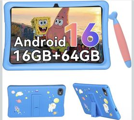 Brand New in box 10” Kids Tablet – Android 16, 64GB, Parental Control, Shockproof Case & Stylus