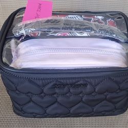 New Betsey Johnson 3pc Makeup Bag