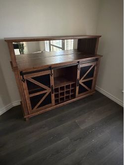 Rustic style bar cabinet