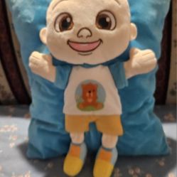 COCOMELON JJ 3D  SOFT  SNUGLE PLUSH  DOLL PULLOW APROX  10"INCHES  