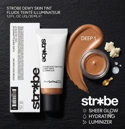 MAC Strobe Dewy Skin Tint Hydrating Luminizer 1.0 oz / 30ml — Shade: Deep 1 NIB
