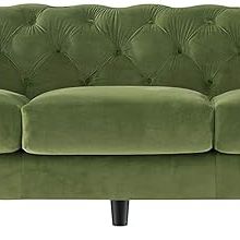 Acanva Collection Chesterfield Vintage Tufted Velvet Living Room Sofa, 96"W Couch, Mint Green