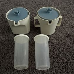 Tupperware Set - Creamer, Sugar, And Salt & Pepper