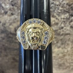 10k Lion Ring Size 10.5