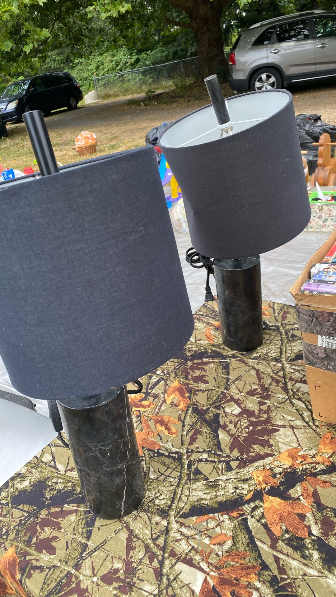 Two Black Modern Lamps