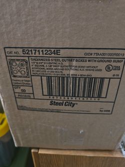 Galvanized steel outlet boxes with ground bump