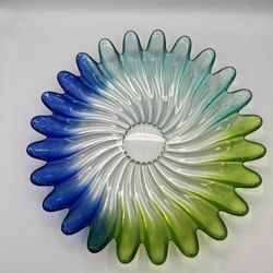 Vintage Walther Glas Solaris Petal Art Glass Bowl or Plate 13”