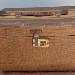 1930s TWEED STRIPEd Vanity Case