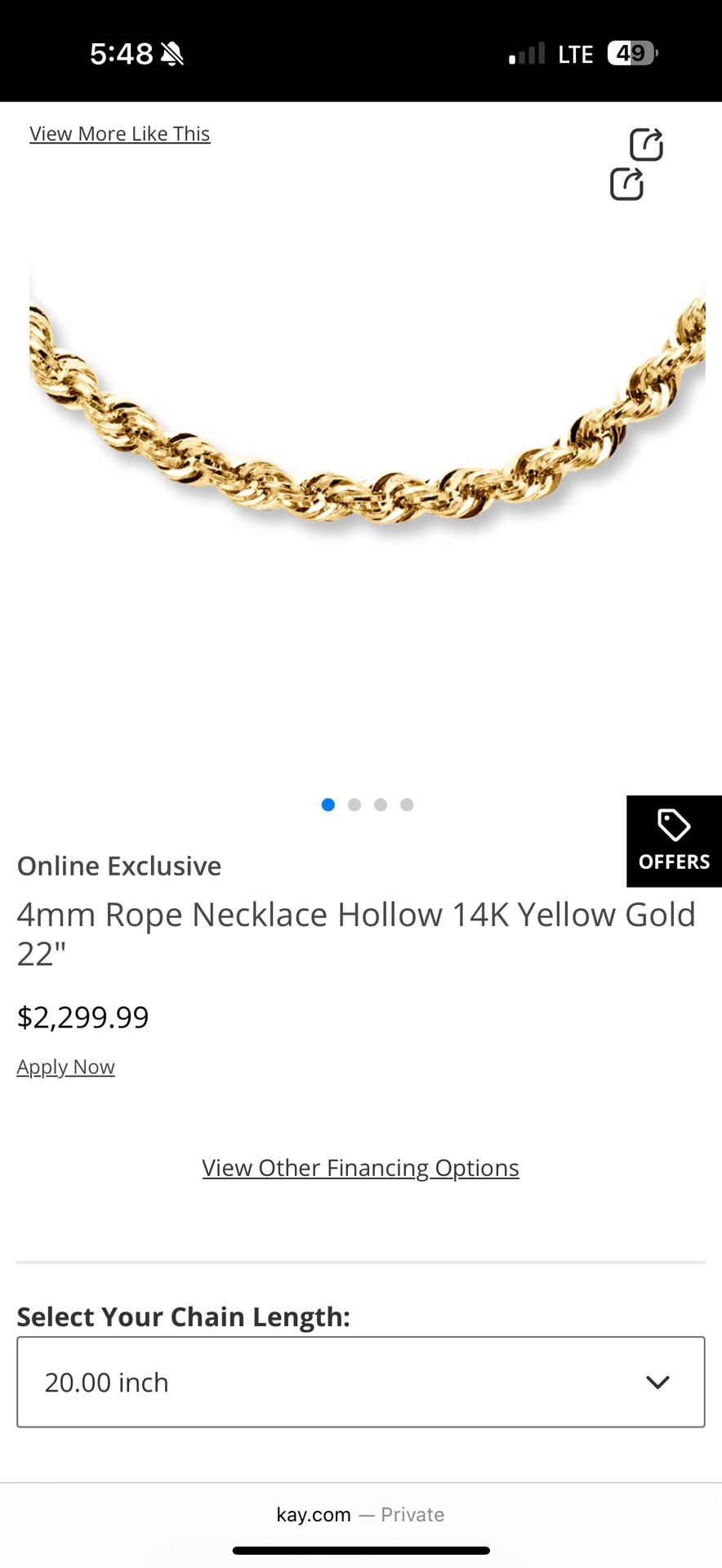 14k Hollow Rope Chain