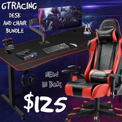 GTRACING GAME CHAIR DESK BUNDLE NEW