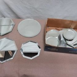  Lot of table top beveled glass stands, 4"diameter-8"diameter 