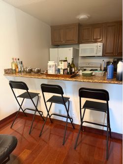 Set of 3 Barstools - Black