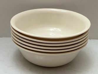Set of 6 Corelle SANDSTONE Beige Tan Round 6.25” Soup Cereal Bowls 1 7/8” Deep Very Good Condition