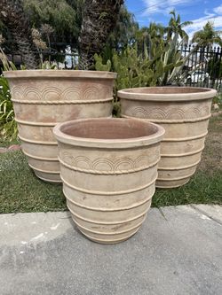 Antique Terracotta Pots-Brown Terracotta Planters($305 set of 3)