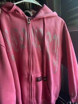 Pink fb county rhinestone hoodie