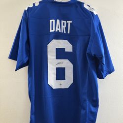 JAXSON DART SIGNED NEW YORK GIANTS AUTOGRAPHED CUSTOM JERSEY W/COA - XL - eml2
