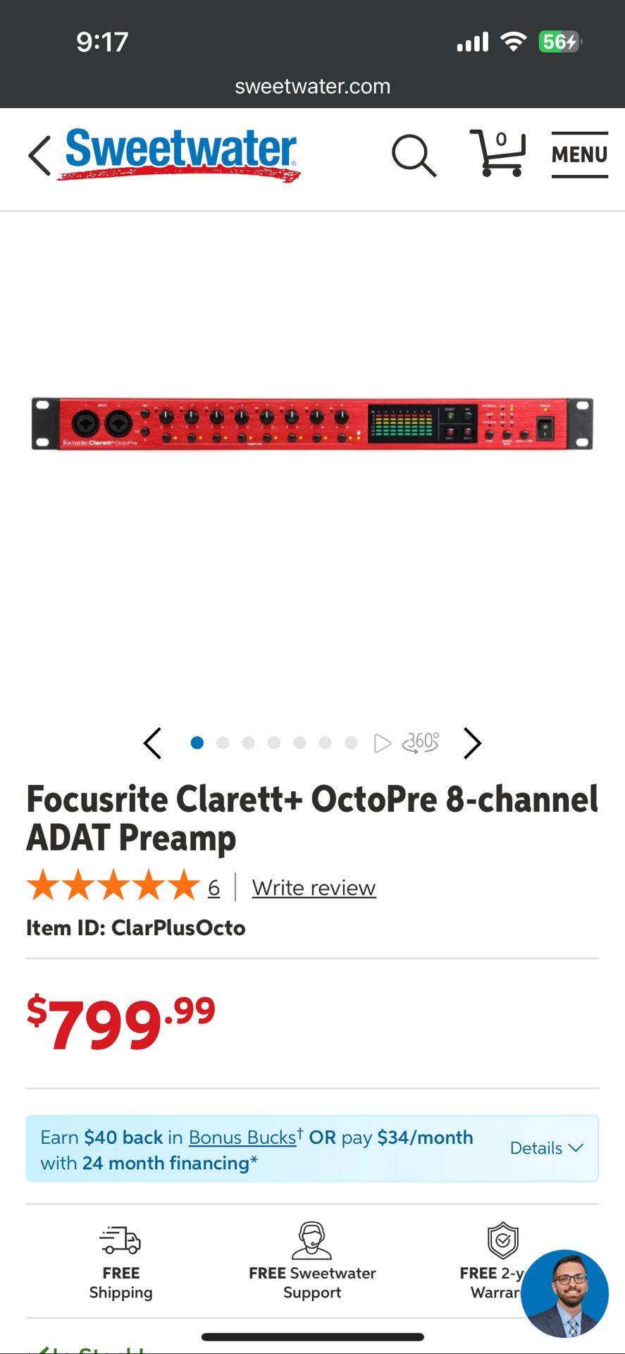 Focusrite Clarett+ Octo Pre Pre Amp NEW
